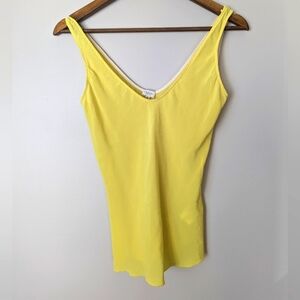 Aritzia Babaton Womens Top Royal Yellow 100% Silk Cami V Neck Tank Size XXS